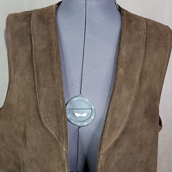 JOO‎ KAY 100% Leather Suede Brown Tasseled Western Vest - Picture 2 of 8
